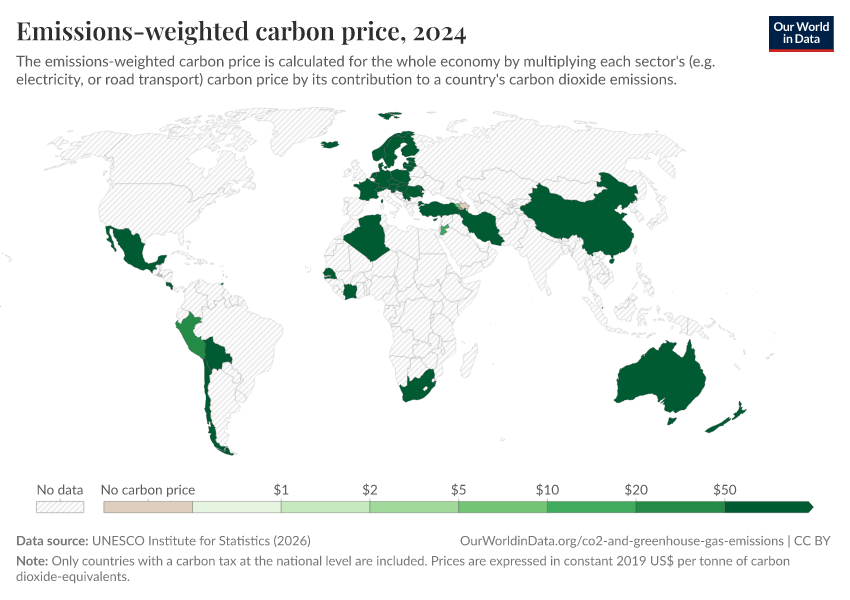 A thumbnail of the "Emissions-weighted carbon price" chart