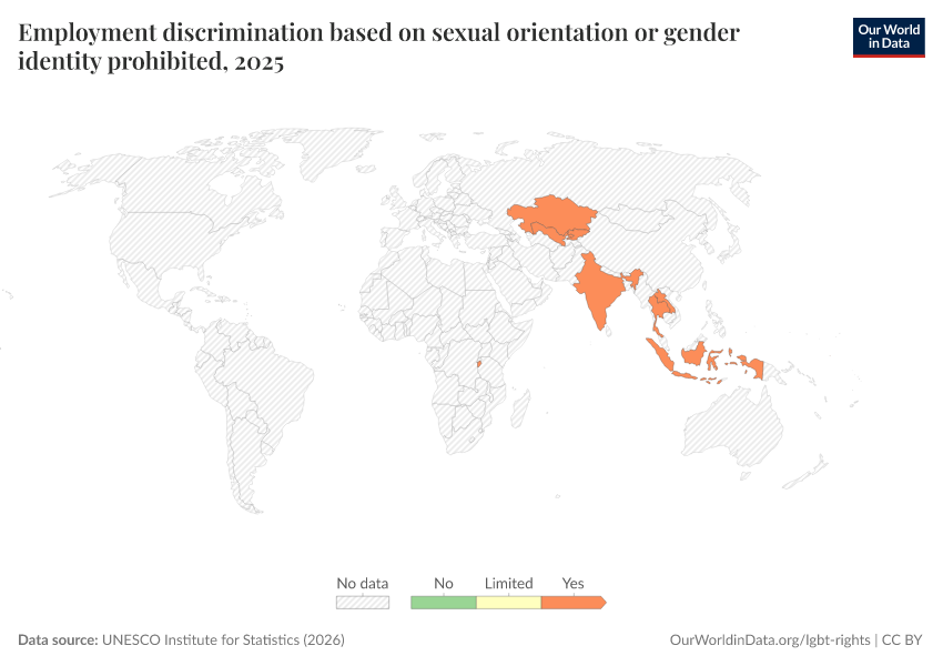 A thumbnail of the "Employment discrimination based on sexual orientation or gender identity prohibited" chart