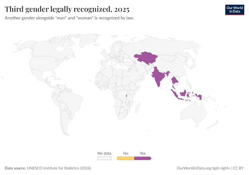 A thumbnail of the "Third gender legally recognized" chart