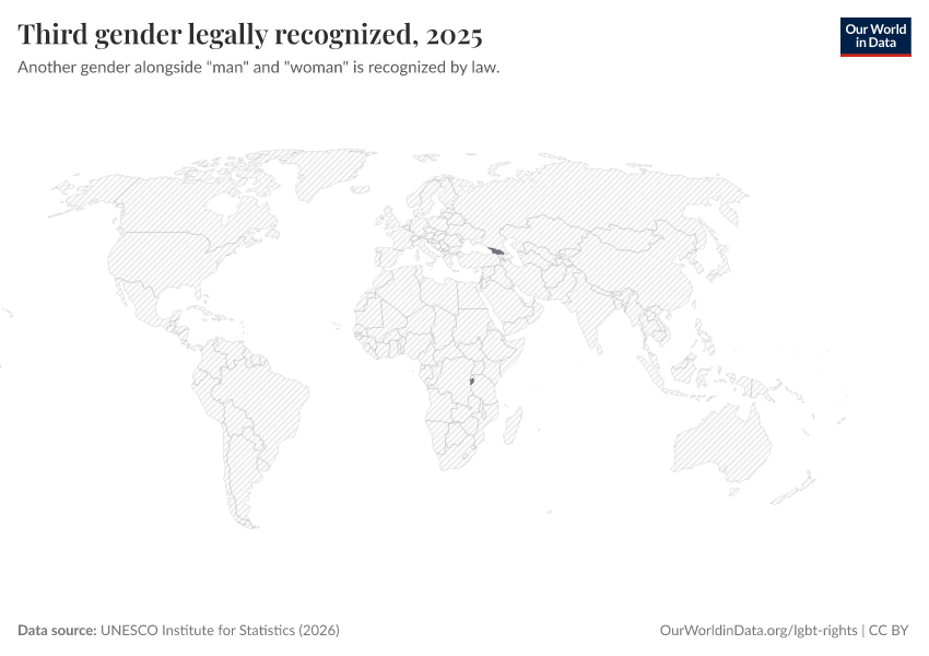A thumbnail of the "Third gender legally recognized" chart
